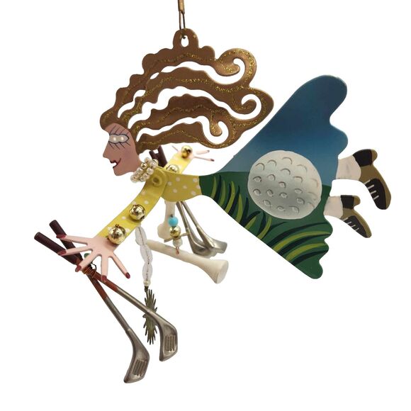 Karen Rossi Fanciful Flights Lady Golfer Golf Christmas Ornament for Silvestri - Picture 1 of 11